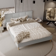 łóżko tapicerowane z zagłówkiem panelowym - 27
