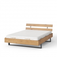 Łóżko z litego drewna dębowego na metalowej ramie - Möbel Assen