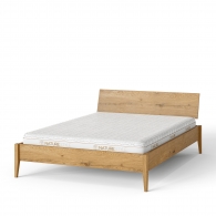 Łóżko dębowe z pełnym zagłówkiem na drewnianych nogach - Möbel Cloe
